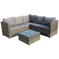 BIRCHTREE Rattan Furniture Set RFS08 Grey -Outdoor Furniture Store 98189102 3
