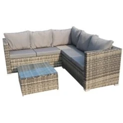 BIRCHTREE Rattan Furniture Set RFS08 Grey -Outdoor Furniture Store 98189102 5