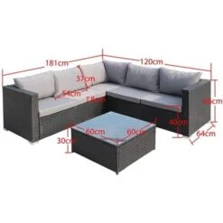 BIRCHTREE Rattan Furniture Set RFS08 Black -Outdoor Furniture Store 98189103 4