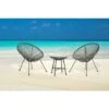 Evre Goa Acapulco Styled Garden Furniture Set Bistro Patio Indoor Outdoor Pebble Grey