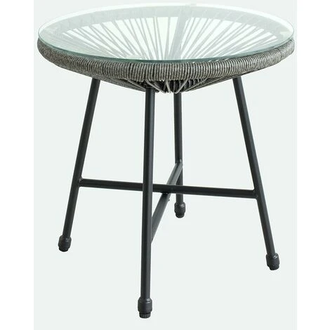 Evre Goa Acapulco Styled Garden Furniture Set Bistro Patio Indoor Outdoor Pebble Grey 6 Evre Goa Acapulco Styled Garden Furniture Set Bistro Patio Indoor Outdoor Pebble Grey - Image 4