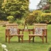 Woodshaw Thornton Wooden Rustic Alcove Companion Love Seat Garden Chair 2 Seater -Outdoor Furniture Store 98505880 1