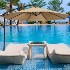 Replacement Cover For Parasol, 8 Ribs, 3 M, Waterproof, Anti-UV, Replacement Fabric, Beige -Outdoor Furniture Store 98663812 5