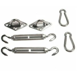 Pcs/Set Installation Hardware Stainless Steel Sail Shade Kit Tension Pad Fittings Eye Carabiners 9 Pcs/Set Installation Hardware Stainless Steel Sail Shade Kit Tension Pad Fittings Eye Carabiners -Outdoor Furniture Store 99553968 3