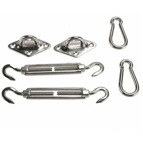 Pcs/Set Installation Hardware Stainless Steel Sail Shade Kit Tension Pad Fittings Eye Carabiners 5 Pcs/Set Installation Hardware Stainless Steel Sail Shade Kit Tension Pad Fittings Eye Carabiners - Image 3