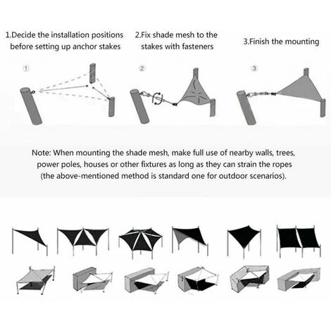 Pcs/Set Installation Hardware Stainless Steel Sail Shade Kit Tension Pad Fittings Eye Carabiners 7 Pcs/Set Installation Hardware Stainless Steel Sail Shade Kit Tension Pad Fittings Eye Carabiners - Image 5