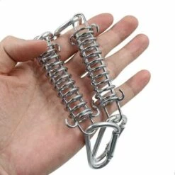 4 Pcs Tension Spring Buckle Awning Attachment - Shade Sail Attachments Stainless Steel Accessories With 4 Coil Springs 8 Carabiners For Tents Awnings Camping -Outdoor Furniture Store 99617713 4