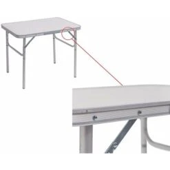 WOLTU Multifunctional Folding Camping Table. Garden Table. Balcony Table. Side Table For Garden. Terrace. Balcony Or Picnic In Aluminium And MDF. Cream -Outdoor Furniture Store 99696914 3